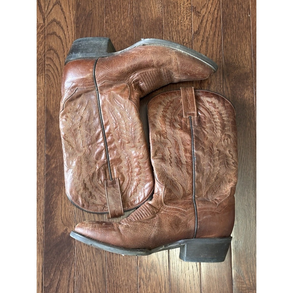 Dan Post Men's Brown Leather Cowboy Boots Sz 7.5 Western DP2407
